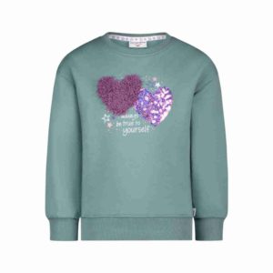 Girls Sweatshirt Grün Chiffon Heart Salt and Pepper